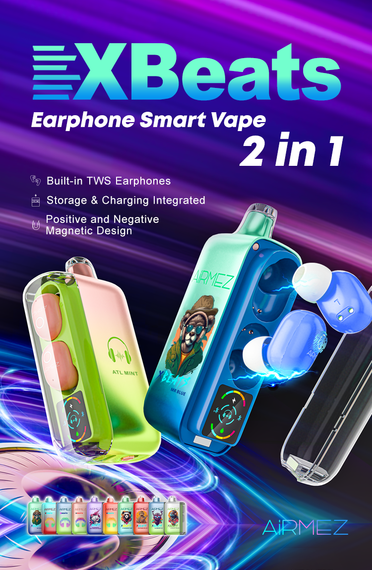 Airmez Xbeats 40K TWSイヤホン収納とスマートディスプレイ