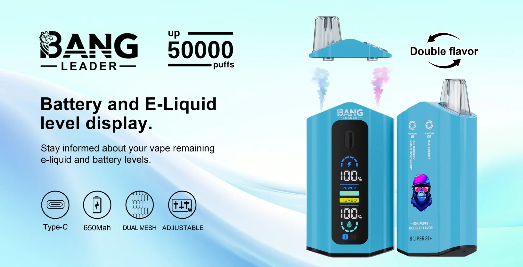 Bang Leader 50K 40mLデュアルポッド充電式VAPE