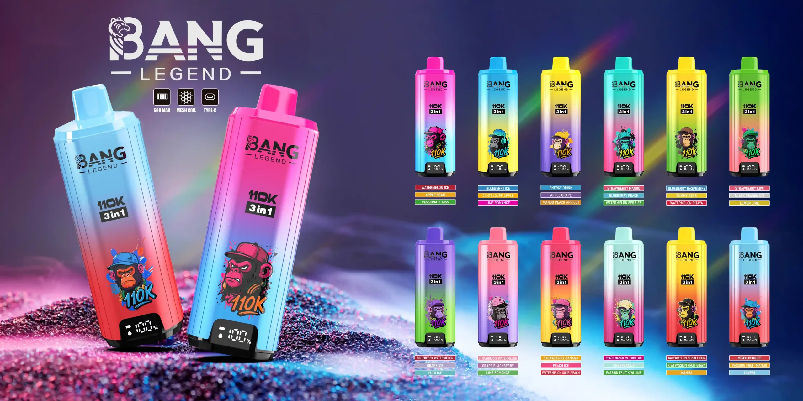 Bang Legend 110K 3種類のフレーバーを切り替えられる充電式VAPE