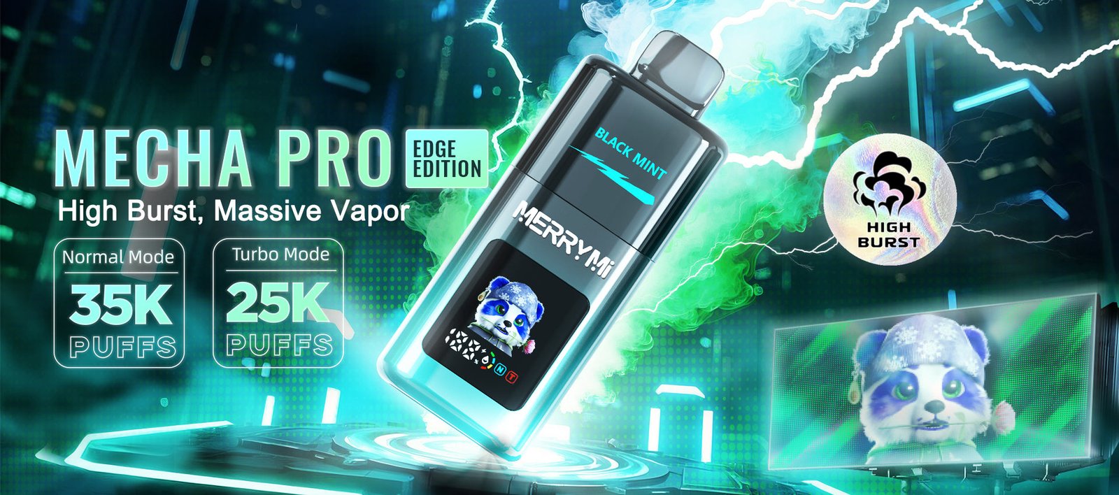 MERRY MI Mecha Pro 35K Edge 35000回吸引の充電式VAPE